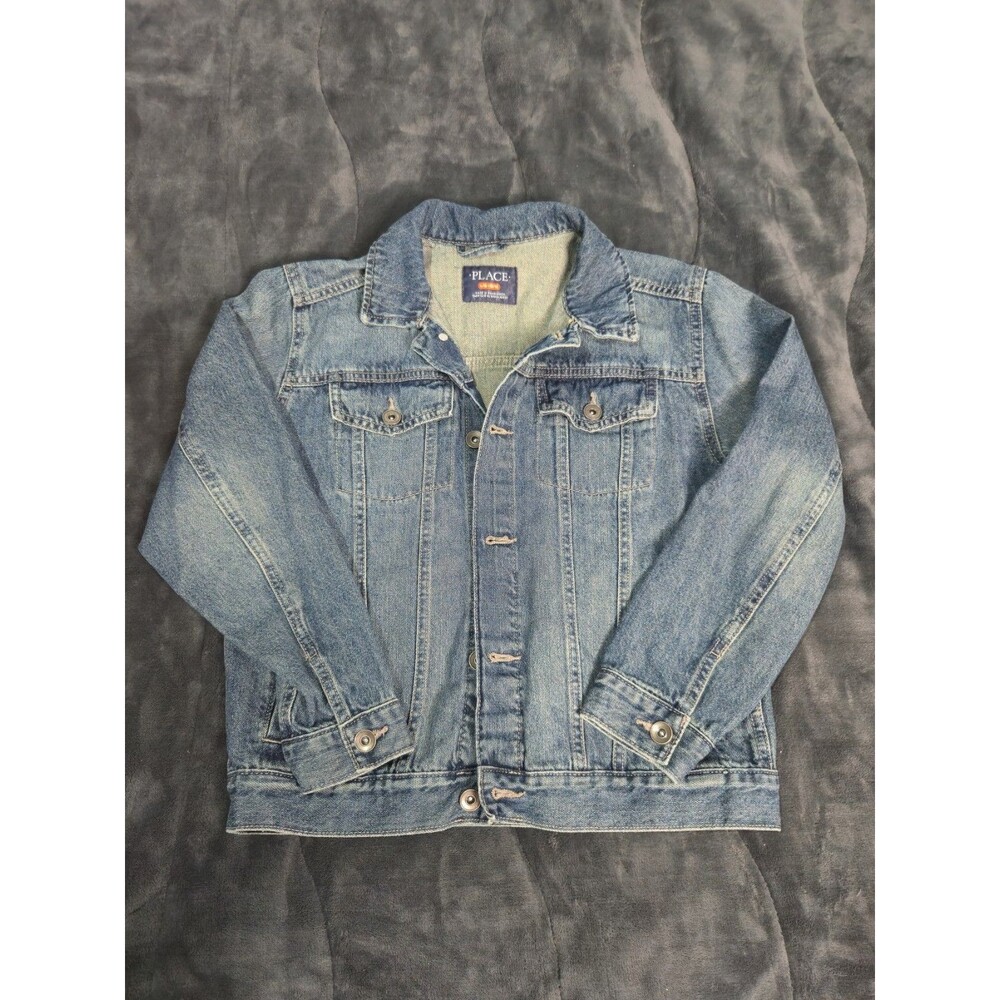 Childrens Place Size Large 10/12 Denim Blue Long Sleeve Jean Jacket Button VTG
